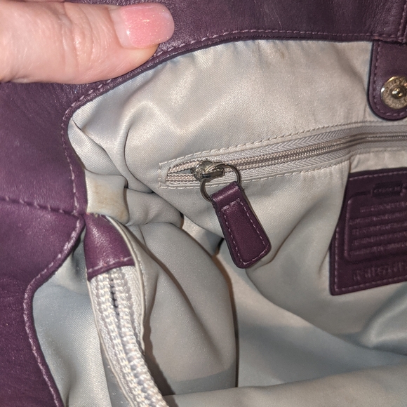 Coach Ashley Pleated Satchel in Purple Leather - Picture 10 of 16